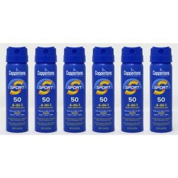 Coppertone Sport SPF 50 CS Travel Spray, 1.6 Ounce (Pack of 6)