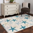 thumbnail image 3 of Ocean Blue Starfish Area Rugs 4'x6', Washable Small Throw Rugs for Office Bathroom, Summer Coastal Beach Vintage Indoor Outdoor Rug Non-Slip Low Pile Carpet Runner Reversible Floor Mats, 3 of 8