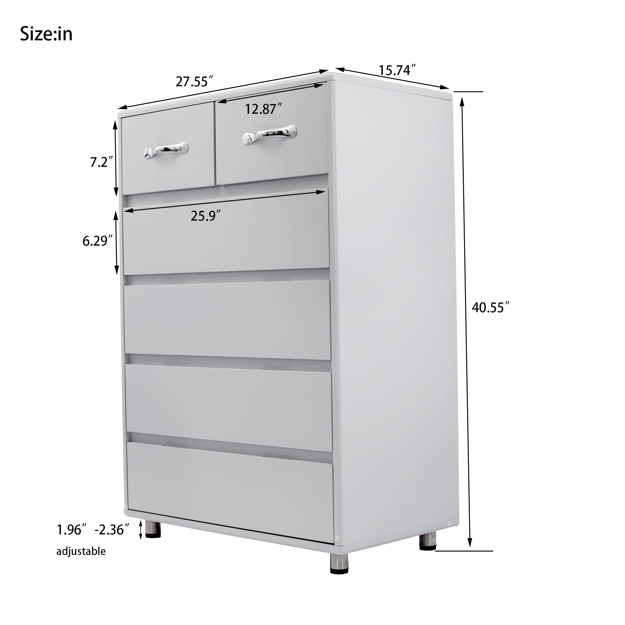 Tall Dressers For Bedroom 6 Drawer Dresser In Home Heavy Duty Mdf Chest Of Drawers Side Table Bedroom Furniture Vertical Storage Cabinet For Closet Entryway Hallway Nursery Office Gray Q14247 Walmart Com