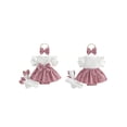 thumbnail image 2 of Lairauiy Newborn Baby Girls Romper Dress 3 6 9 12 Months Short Sleeve Skirt Jumpsuit + Long Socks + Headband Clothes Set, 2 of 9
