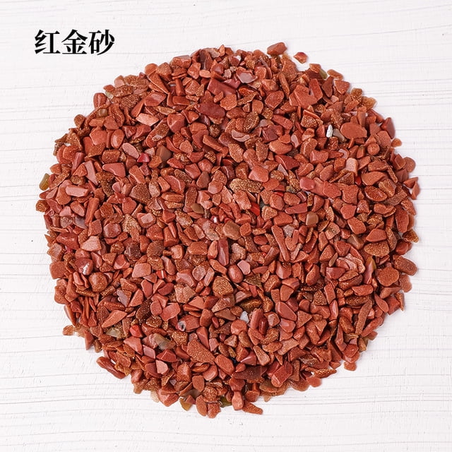 Xiao Hua Piedra triturada de partículas pequeñas rojas naturales de 200 g, piedra desmagnetizante para decoración de uñas, pecera, jardín, piedra triturada de cristal de 3-5 mm