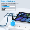 thumbnail image 2 of Fast Charging Block, 3 Pack USB Wall Charger with 10FT Type C Charging Cable USB C Cable, Dual Port Phone Charger, Android Charger Block USB Brick Charging Station USB Charger Block[Multicolor], 2 of 9