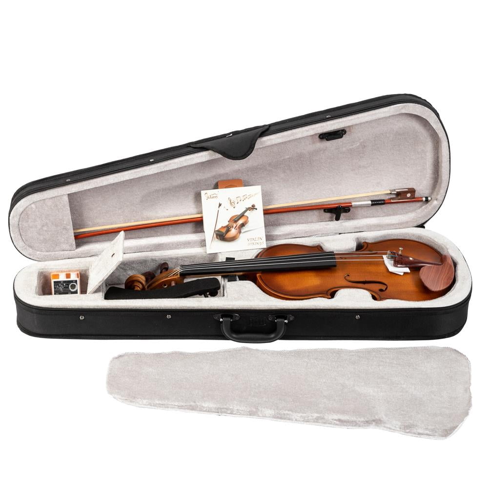 Glarry 4/4 Redwood/Maple Matte Violin w/ Case for Beginner,Natural