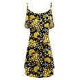 thumbnail image 2 of Women's Casual Tennis Dress for Summer Lightweight Spaghetti Strap Cold Shoulder Ruffle Sleeve Dress with Pocket for Everyday Wear Yellow S, 2 of 6