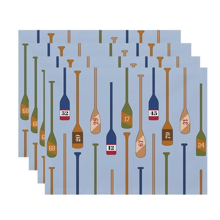 

Simply Daisy 18 x 14 Inch Oar Numbers Geometric Print Placemat (Set of 4) Blue