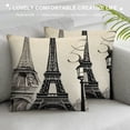 thumbnail image 3 of JEUXUS  Paris Square Throw Pillow Case Decorative Durable Eiffel Tower Throw Pillow Covers for Couch Sofa Bed Living Room Cushion Slip Cover, 3 of 5
