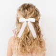 thumbnail image 3 of 2PCS White Velvet Bows Girls Hair Clip Ribbon Accessories for Baby Toddlers Teens Kids, 3 of 5