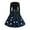Dark Blue, variant on Christmas Dresses for Women Women's Fashion Temperament Autun And Winter Button Lapel Pocket Long Sleeve Retro Print Dress with Snowflake Christmas Print for Holiday Party,Dark Blue,M
