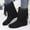Black, variant on Juslio Women Shoes Women's Middle-Heels Mid Calf Boots Round Toe Solid Color Boots Casual Shoes
