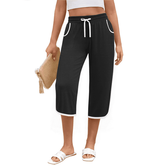 Rosvigor Capris Pants for Women High Waisted Lightweight Athletic Pants Summer Casual Joggers with Pockets