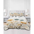 thumbnail image 3 of Yellow Blue Spring Floral Summer Quilt Set Queen Size,Soft Microfiber Quilted Bedding Set with 2 Pillow Shams,Watercolor Summer Botanical Lightweight All Season Bedspread Coverlet for Bedroom 90"x96", 3 of 6