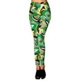 thumbnail image 3 of Lady's Printed Leggings - Abstract Shapes in Green Legging, 3 of 4