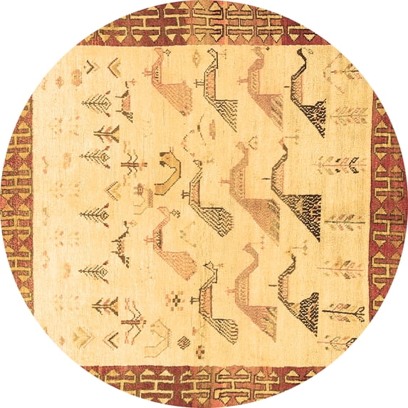 Ahgly Company Indoor Round Persian Brown Traditional Area Rugs, 3' Round