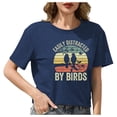 thumbnail image 1 of TSADFHJI Hauts de Noël Élégants pour Femmes, Tee-Shirt Décontracté à Col Rond / Manches Courtes pour Confort et Style S Bleu, 1 of 4
