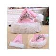 thumbnail image 5 of Merry Christmas Hat New Year Velvet Cap Pink Crown Santa Claus Hat For Kids Children Adult Holiday Party Gift Decoration, 5 of 11