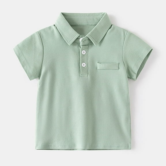 Polo Shirts for Boys Boys Short Sleeve Shirt Green Shirt Toddler Boy Shirts for Toddler Boys 18-24 Months