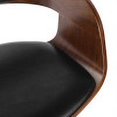thumbnail image 6 of GDF Studio Soledad Mid Century Modern Faux Leather Upholstered 30.5 Inch Swivel Barstool, Midnight Black and Walnut, 6 of 9