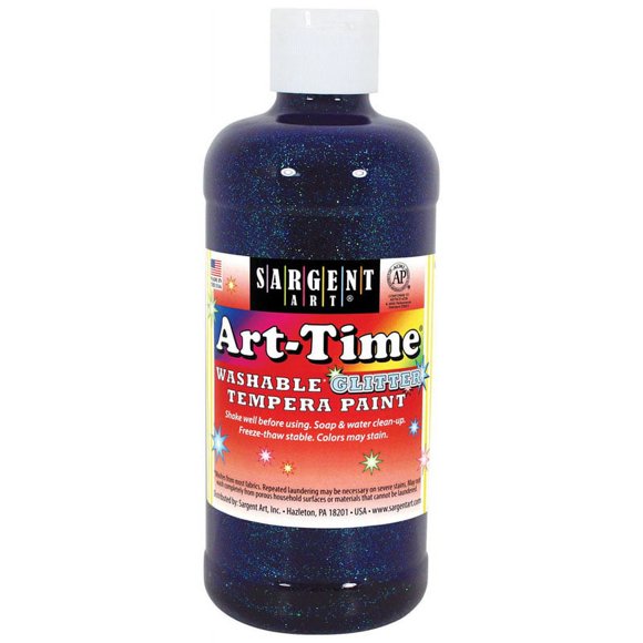 Art-Time® Washable Glitter Tempera, 16 Oz., Blue