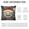 thumbnail image 5 of Ullo0ord Christmas Emoji Decorative Throw Pillow Case, Funny Face in Winter Hat with Snowflakes Pine Tree Lines Print, Cushion Cover for Couch Living Room Car,  Dark Pink Cadet Blue 12x12in, 5 of 5