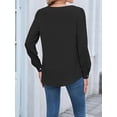 thumbnail image 2 of Womens Dressy Casual Blouse Business Long Sleeve Tops Ruffle V Neck Work Shirt 2025 Black XL, 2 of 8