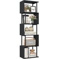 thumbnail image 2 of Bookshelf  Geometric Bookcase S Shaped Book Shelves Unit for Living Room  Tier Tall Decorative Display Shelf for Bedroom  Study Room  Rustic, 2 of 4