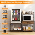 thumbnail image 3 of Mini Fridge Stand with Storage, ETASE Microwave Stand with Power Outlet, Mini Refrigerator Stand with Movable Storage Basket for Dorm Home(Brown), 3 of 12