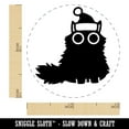 thumbnail image 2 of Fluffy Black Cat Santa Hat Christmas Self-Inking Rubber Stamp Ink Stamper - Black Ink - Mini 1/2 Inch, 2 of 7