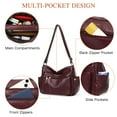 thumbnail image 3 of KALUNMA Purses for Women Pocketbooks Soft PU Leather Ladies Crossbody Purse Multi Pocket Shoulder Bag, 3 of 7