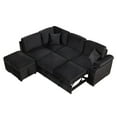 thumbnail image 2 of Euroco 84.75" 5-Seat Sleeper Sofa Bed, L Shaped  Modular Sectional Cloud Sofa Couch with USB Ports and Storage Ottoman, 2 in 1 Pull Out Sofa Bed for Living Room Bedroom, Black, 2 of 12