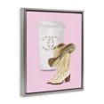 thumbnail image 2 of Stupell Industries Southwestern Pink Glam Cowgirl Boots & Coffee Gray Floating Frame Canvas Art, 17 x 21, by Ziwei Li, 2 of 7