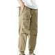 thumbnail image 4 of Pantalones largos de moda para hombre, casuales, de color sólido, con cremallera, bolsillos, cuerda elástica, pantalones casuales para hombre., 4 of 4