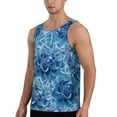 thumbnail image 2 of Pofeuu Vintage Floral Print Men's Workout Tank Tops Sleeveless Muscle Gym Shirt Quick Dry-X-Large, 2 of 7