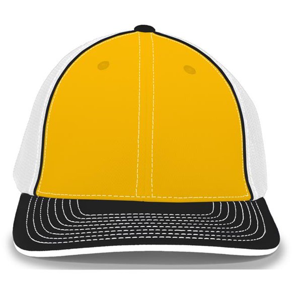 Pacific Headwear 404M.655.XS Casquette de Camionneur Flexfit - Or & 44; Blanc & Noir - Extra Petit