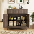 thumbnail image 3 of VEANERWOOD Sideboard Storage Cabinet with Doors and Shelves, Wooden Fluted Cabinet with Adjustable Shelves, Credenza Storage Cabinet for Kitchen, Living Room, 3 of 9