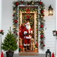 thumbnail image 6 of HYLLai Christmas Door Cover with Santa Claus Pattern, 35x71 Inch Festive Door Decoration for Indoor and Outdoor Use, Easy to Install Polyester Door Curtain (G), 6 of 6