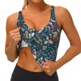 thumbnail image 3 of Naloa berry Nuts Leaf Sports Bras for Women,Sports Bras for Women High Support with Removable Pads-Large, 3 of 8