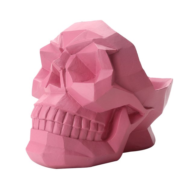 1PC Resin Universal Cellphone Holder 3D Skull Geometry Smartphone Stand Desktop Phone Bracket (Pink)