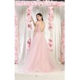 thumbnail image 2 of Royal Queen RQ8024 Juniors Womens A Line Plunging V Neck Glitter Formal Evening Gown, 2 of 8