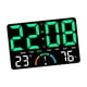 thumbnail image 2 of Reloj de pared digital, medidor de temperatura con pantalla grande, despertador para sala de estudio Verde, 2 of 9