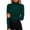 Green(Ladies Tops), variant on Women's Turtleneck Ribbed Knit Base Layer Slim Fit Waist Cinching Fall Long Sleeve Top