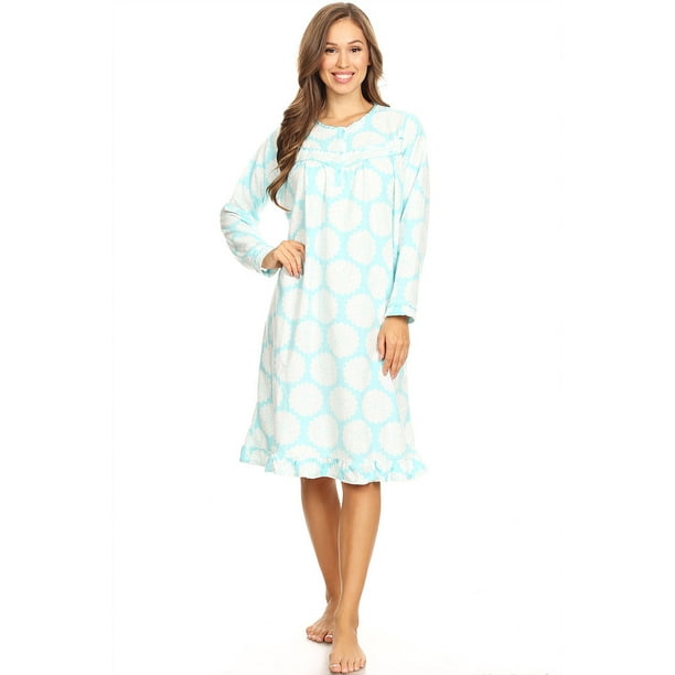 hanes women's cozy fleece nightgown with long sleeves