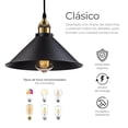 thumbnail image 3 of Raganet, 3 Lamparas de Techo Decorativas, Candelabro Colgante Vintage de Una Cabeza 22 Cent&iacute;metros de Di&aacute;metro, Lujoso y F&aacute;cil de Instalar, Focos no Incluidos (Socket, 3 of 9