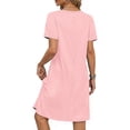 thumbnail image 5 of Fantaslook Summer Dresses for Women V Neck Short Sleeve Casual T Shirt Dress Beach Sundresses with Pockets, 5 of 9