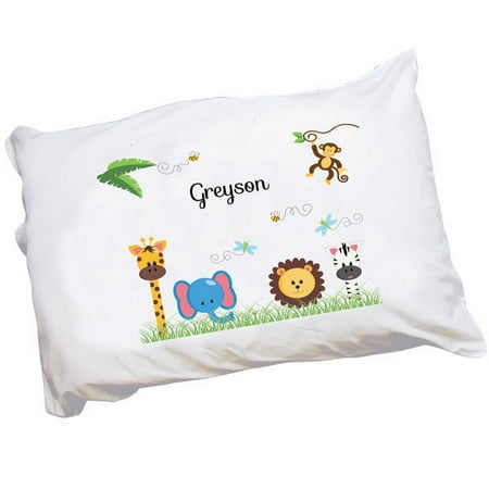 Personalized Jungle Animals Boy Pillowcase