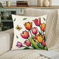 thumbnail image 4 of SPOORYYO Spring Printed Pillow Cover with Zipper, Polyester Cushion Cover for Sofa Decor, 4 of 6