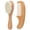 Beige, variant on 2 Pack Baby Wooden Hair Brush and Comb Set, Soft Goat Hair for Cradle Cap, Gentle Massage and Grooming
