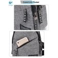 thumbnail image 6 of Deago Men Women Chest Sling Shoulder Bag Cross Body Fanny Pack Sports Travel Backpack with Earphone Hole (Gray), 6 of 10