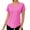 Hot Pink, variant on Jalioing Women's Workout T Shirt Breathable Loose Short Sleeve Athletic Shirts V Neck Quick Dry Sport Tees