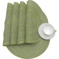 thumbnail image 3 of Lot de 6 Sets de Table Rond Vert Ensemble de Table Coton Tressé Lavable Napperon de Noël Sets de Table Résistants à la Chaleur, pour la Fête du Mariage, 3 of 5