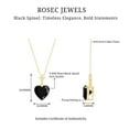 thumbnail image 6 of Rosec Jewels 3.5 CT Heart Shaped Black Spinel Solitaire Pendant Necklace for Women, 14K White Gold, 6 of 7